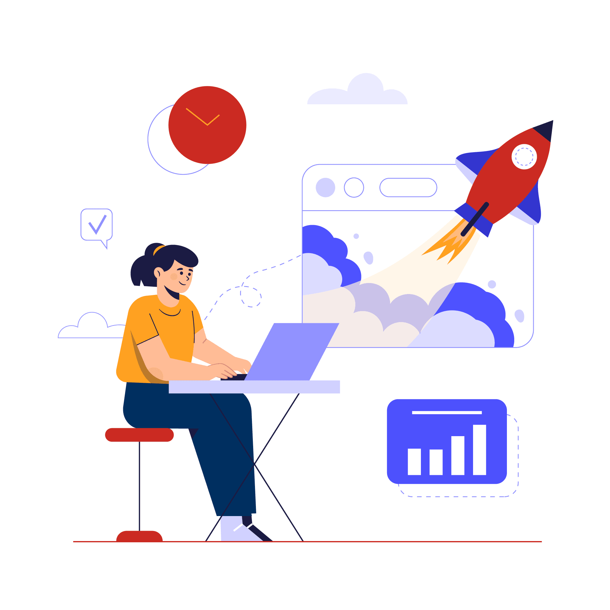 Seo danışmanlığı sayesinde organik trafik artışı illüstrasyonu